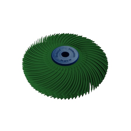 Dedeco Sunburst Radial Bristle Discs 3 in Curved Tc 6-Ply Dark Green 50 Grit A/O 1/Unit 2256
